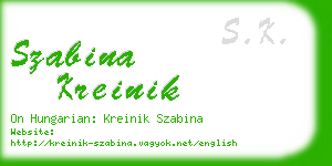 szabina kreinik business card